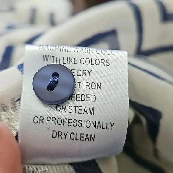 MacDougal and Houston Navy Chevron Pattern Flowy Blouse Sz XL - Picture 6 of 8